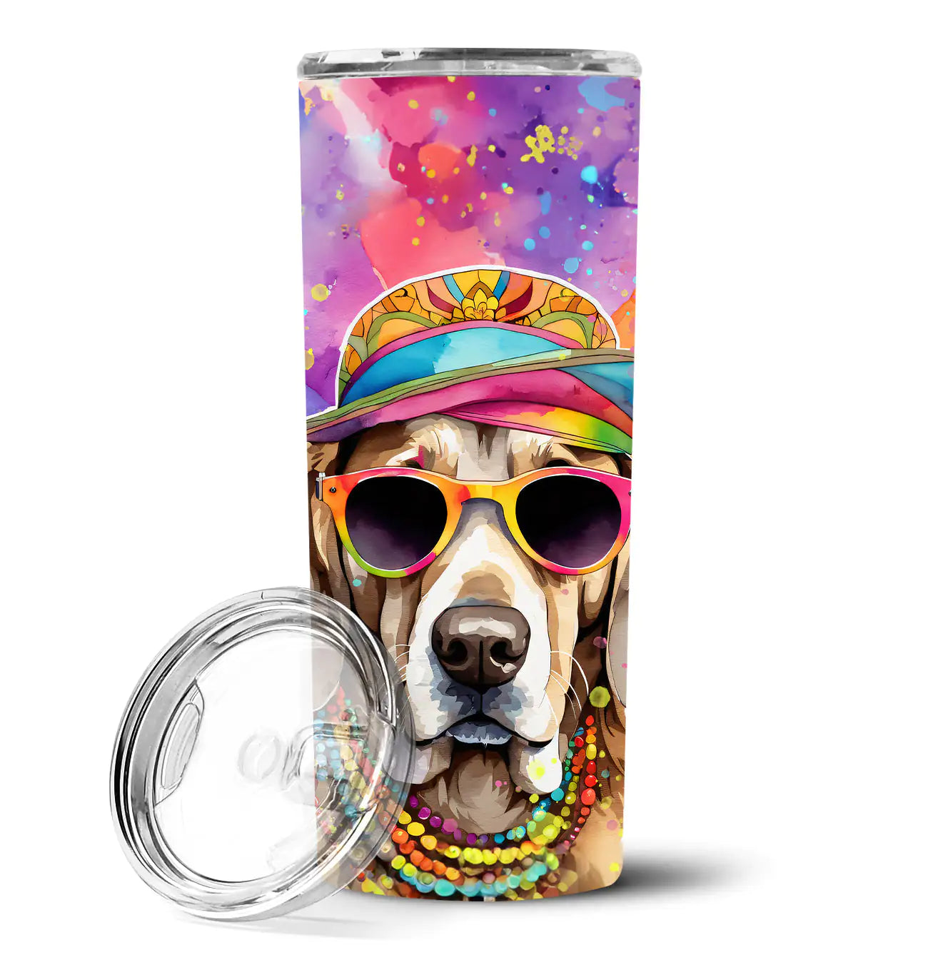 Weimaraner Hippie Dawg Stainless Steel Skinny Tumbler