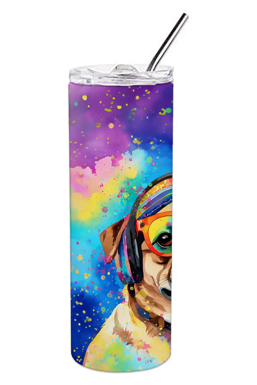 Pug Hippie Dawg Stainless Steel Skinny Tumbler