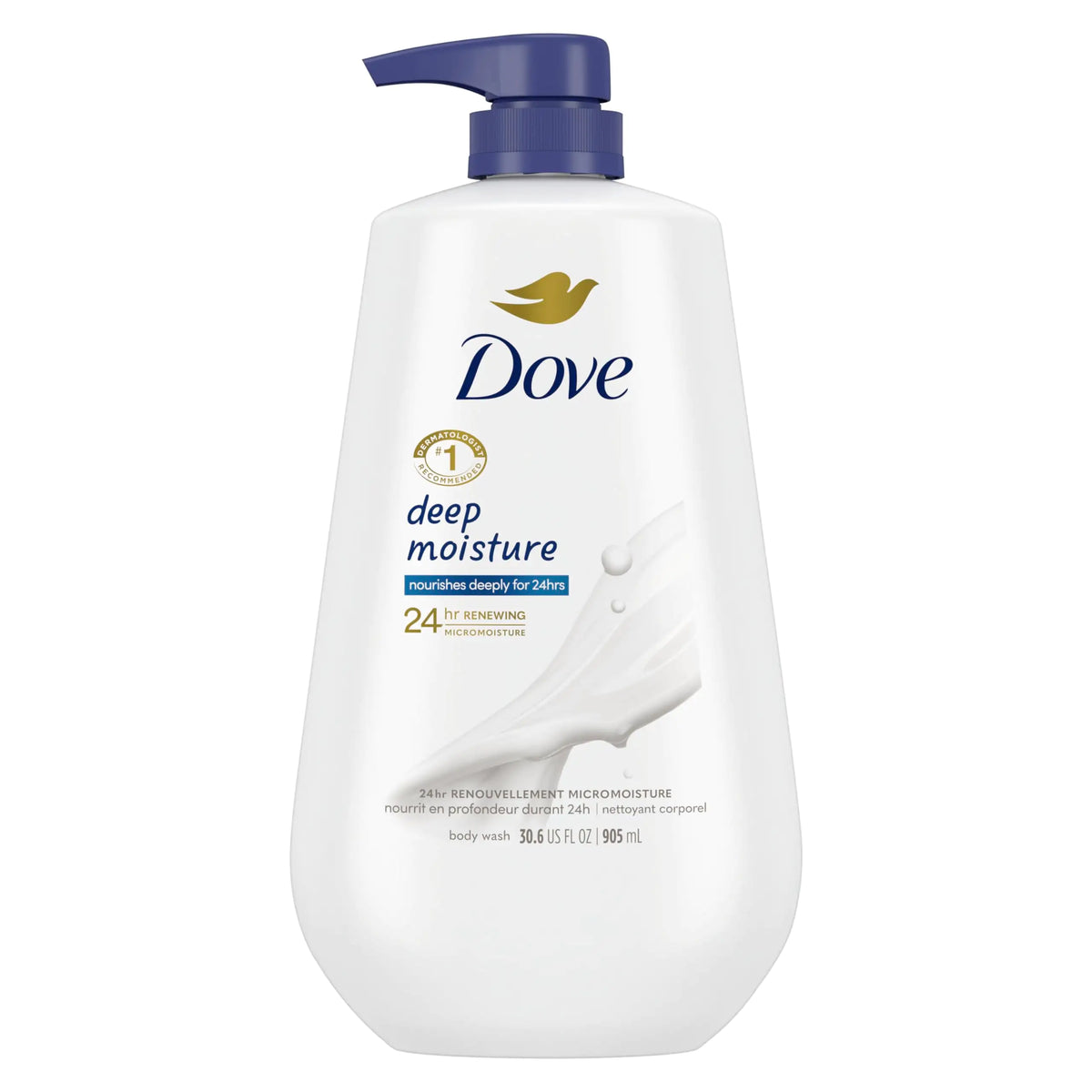 Dove 72h Full Body Deodorant Cream Coconut Vanilla 2.5 oz & Deep Moisture Body Wash Dry Skin Pump 30.6 oz Deodorant + Body Wash, Deep Moisture