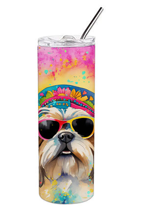 Shih Tzu Hippie Dawg Stainless Steel Skinny Tumbler