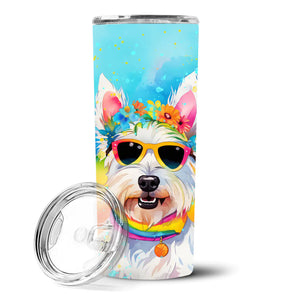 Westie Hippie Dawg Stainless Steel Skinny Tumbler