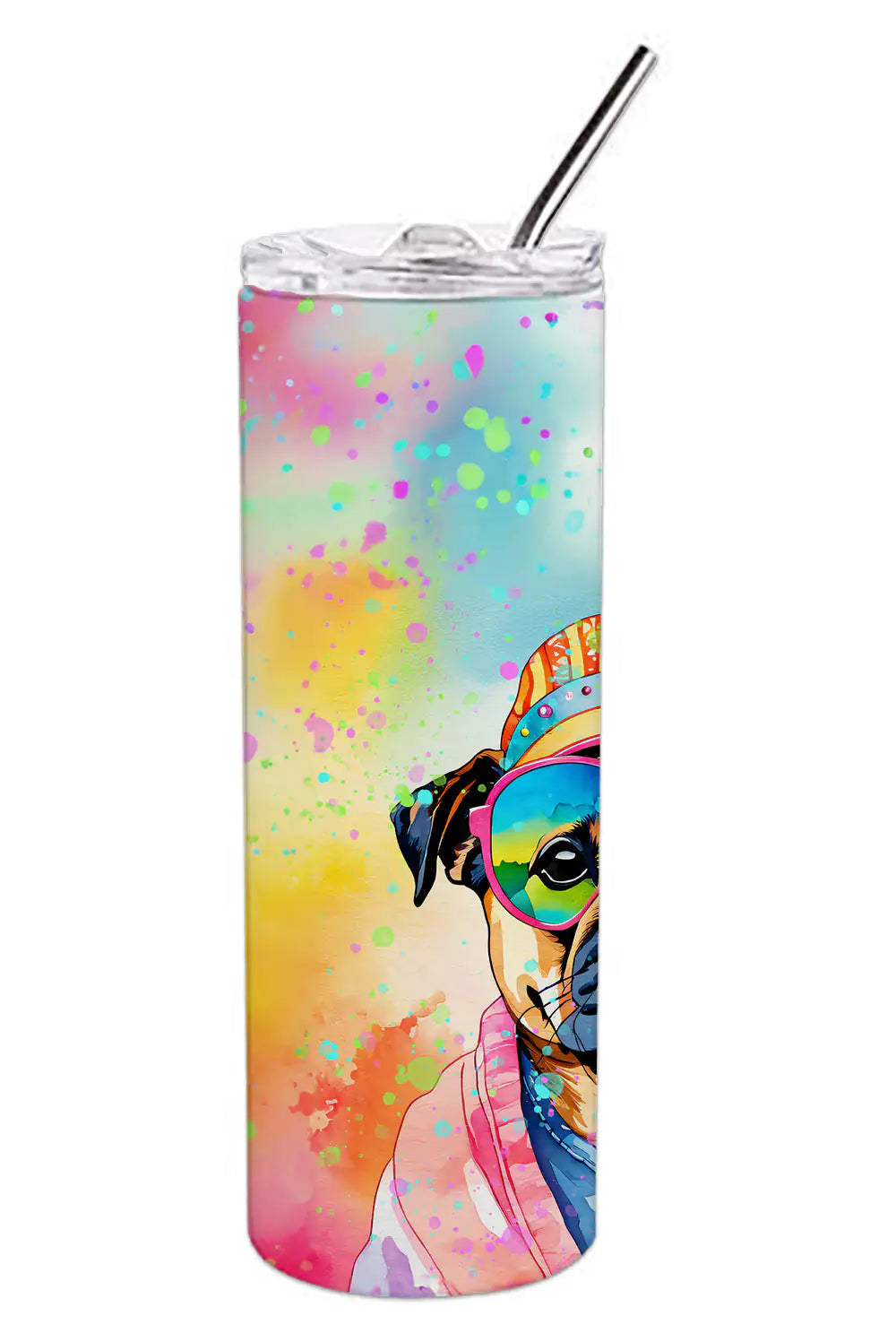 Pug Hippie Dawg Stainless Steel Skinny Tumbler