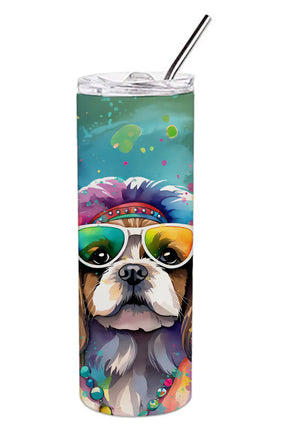 Shih Tzu Hippie Dawg Stainless Steel Skinny Tumbler