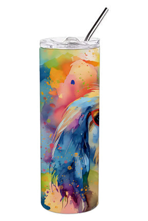 Afghan Hound Hippie Dawg Stainless Steel Skinny Tumbler