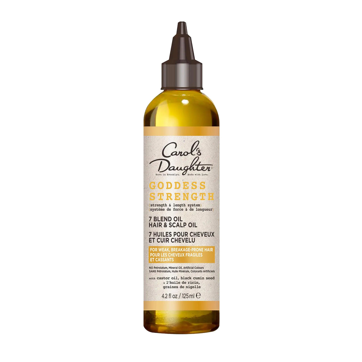 Carol's Daughter Goddess Strength 7 Oil Blend Scalp and Hair Oil for Wavy, Coily and Curly Hair, Hair Treatment Serum with Castor Oil for Weak Hair, 4.2 Fl Oz