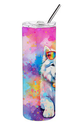 Samoyed Hippie Dawg Stainless Steel Skinny Tumbler