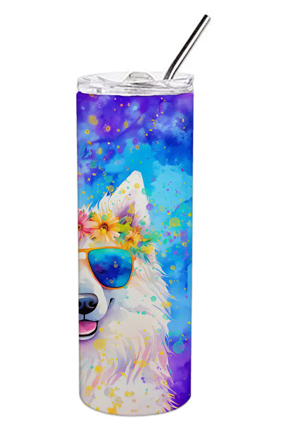 Samoyed Hippie Dawg Stainless Steel Skinny Tumbler