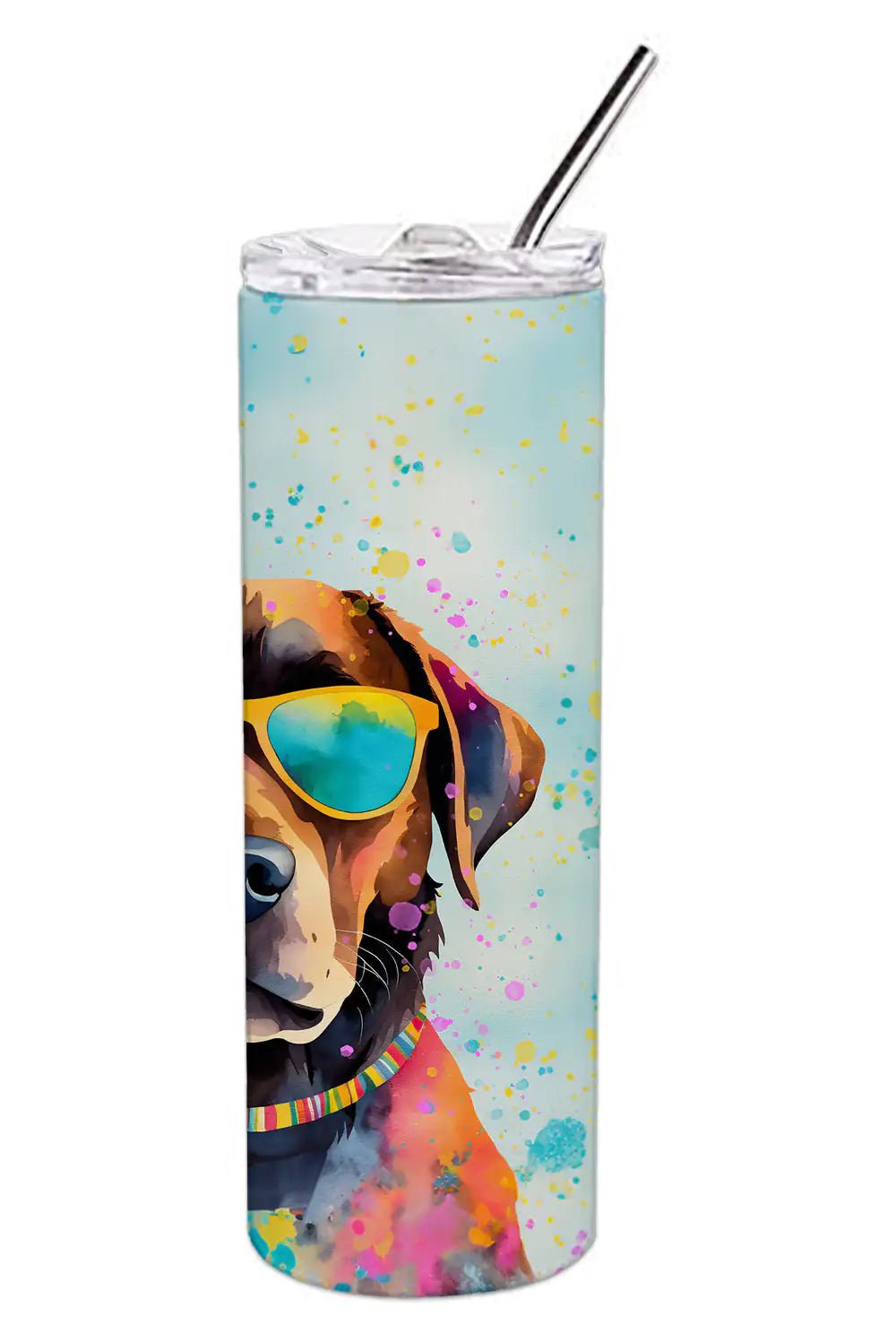 Chocolate Labrador Hippie Dawg Stainless Steel Skinny Tumbler