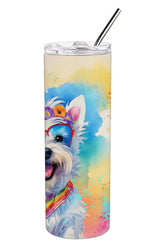 Westie Hippie Dawg Stainless Steel Skinny Tumbler