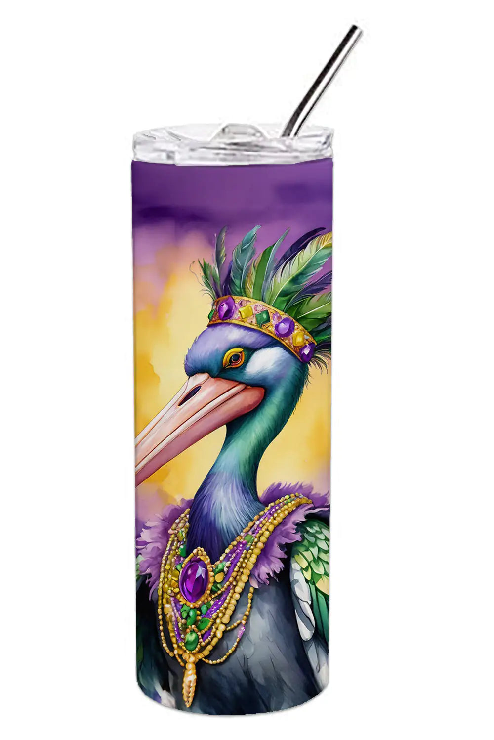 Pelican Mardi Gras Stainless Steel Skinny Tumbler