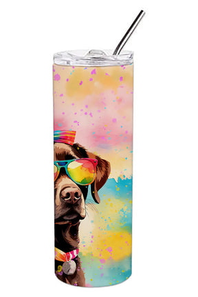 Chocolate Labrador Hippie Dawg Stainless Steel Skinny Tumbler