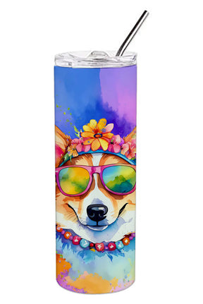 Corgi Hippie Dawg Stainless Steel Skinny Tumbler