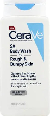 CeraVe Body Wash with Salicylic Acid | Fragrance Free Body Wash to Exfoliate Rough and Bumpy Skin | Allergy Tested | 10 Ounce SA Body Wash