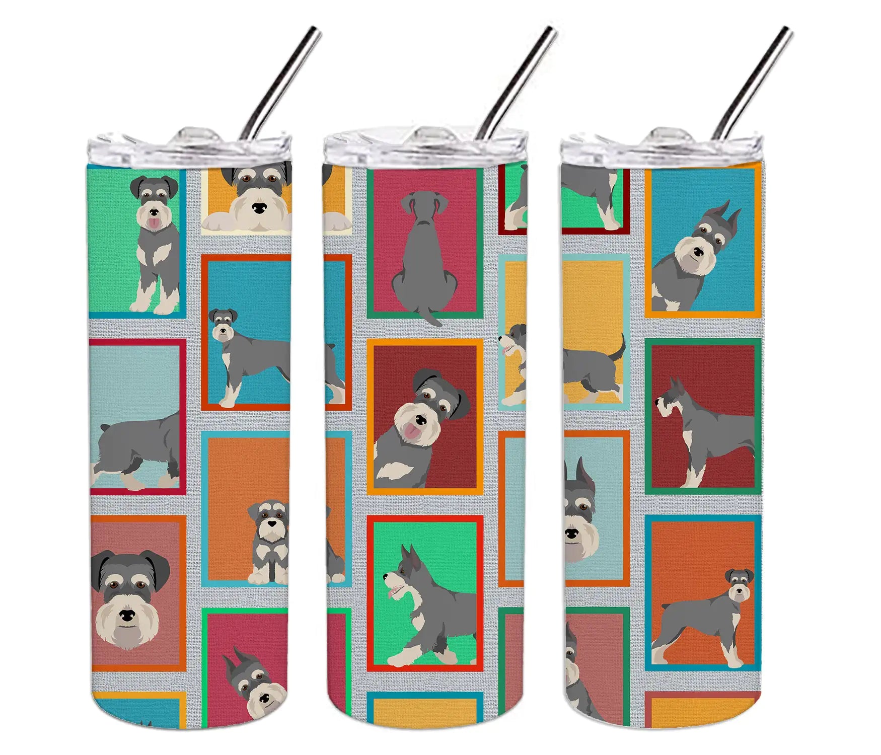 Lots of Schnauzer Stainless Steel Skinny Tumbler