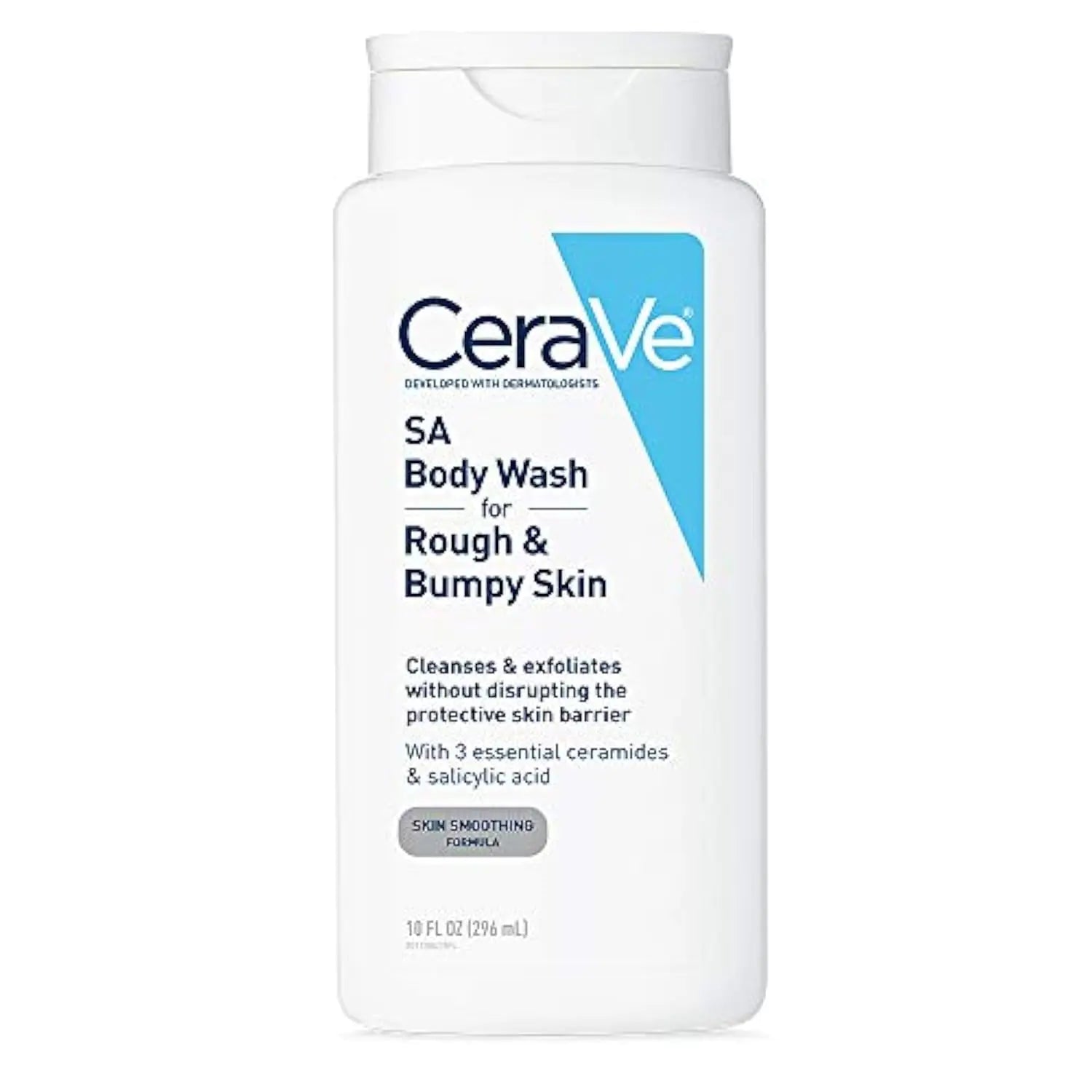 CeraVe Body Wash with Salicylic Acid | Fragrance Free Body Wash to Exfoliate Rough and Bumpy Skin | Allergy Tested | 10 Ounce SA Body Wash