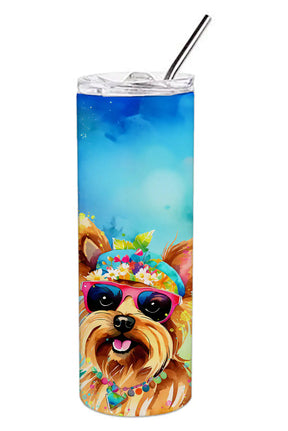 Yorkshire Terrier Hippie Dawg Stainless Steel Skinny Tumbler