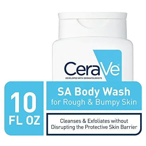 CeraVe Body Wash with Salicylic Acid | Fragrance Free Body Wash to Exfoliate Rough and Bumpy Skin | Allergy Tested | 10 Ounce SA Body Wash