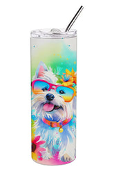 Westie Hippie Dawg Stainless Steel Skinny Tumbler