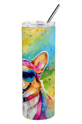 Corgi Hippie Dawg Stainless Steel Skinny Tumbler