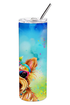 Yorkshire Terrier Hippie Dawg Stainless Steel Skinny Tumbler