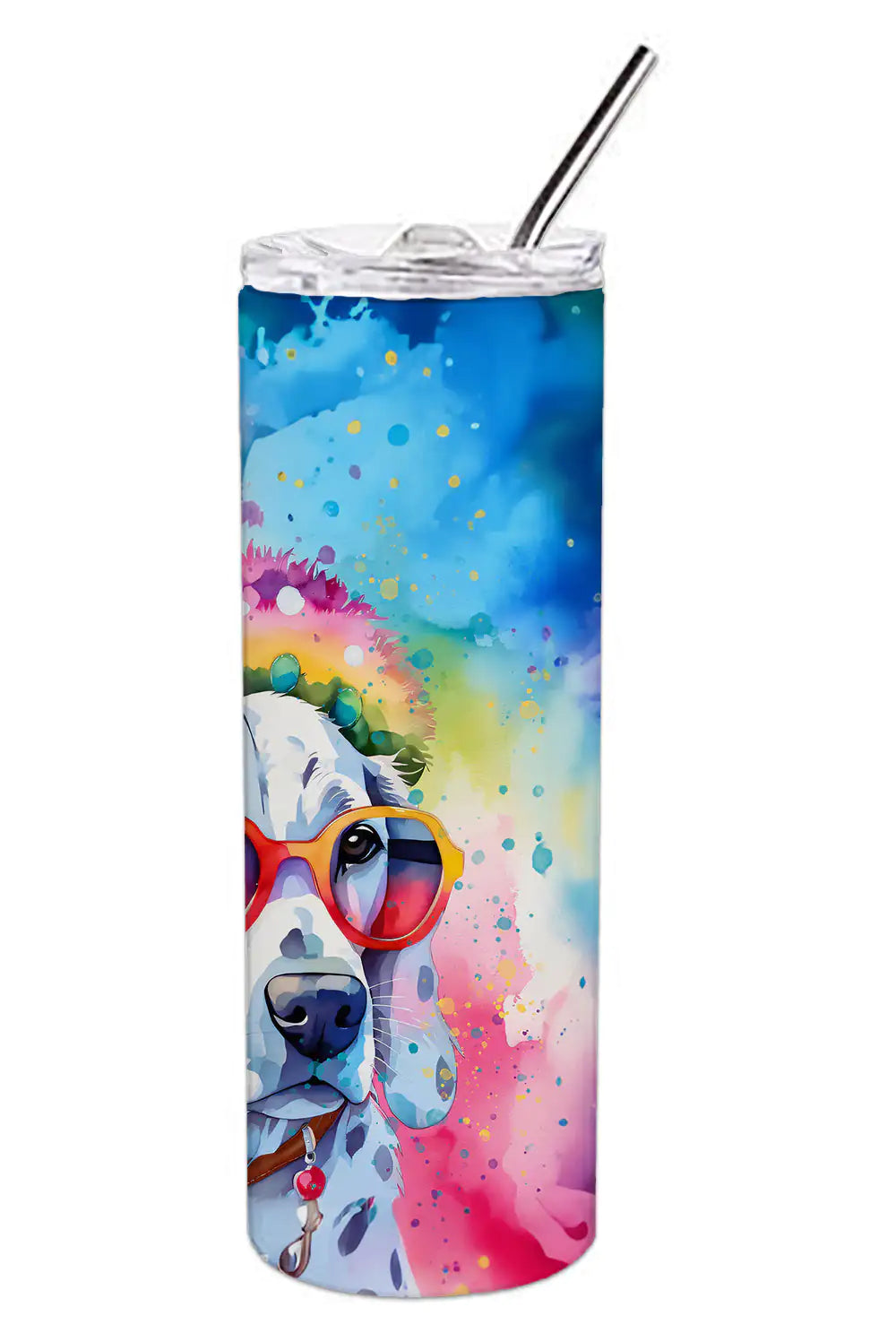 Dalmatian Hippie Dawg Stainless Steel Skinny Tumbler