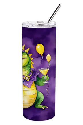 Alligator Mardi Gras Stainless Steel Skinny Tumbler