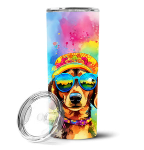 Dachshund Hippie Dawg Stainless Steel Skinny Tumbler