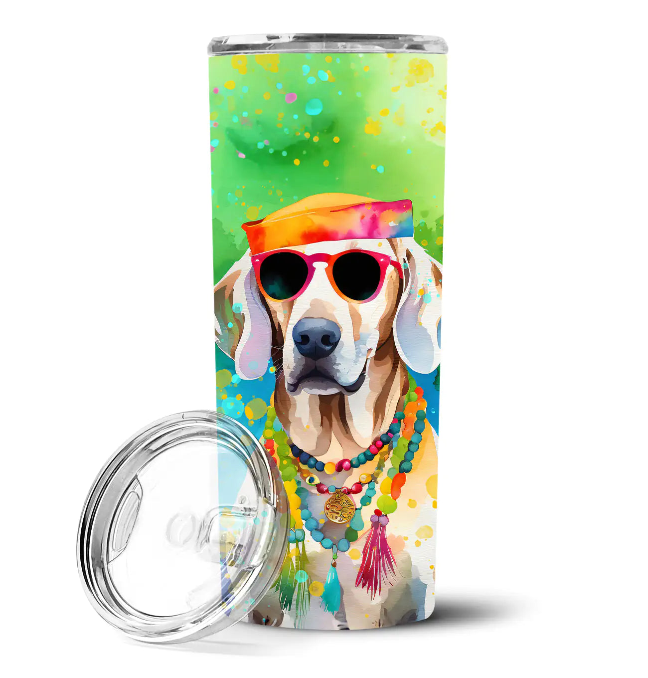 Weimaraner Hippie Dawg Stainless Steel Skinny Tumbler