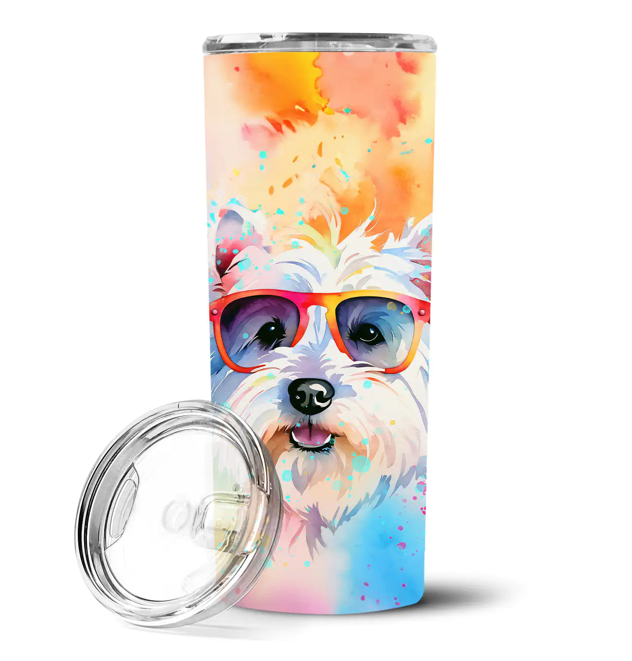 Westie Hippie Dawg Stainless Steel Skinny Tumbler