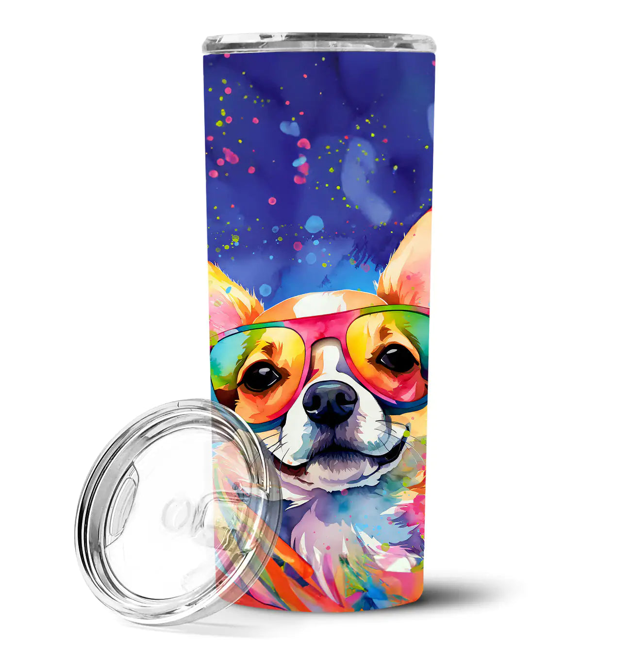 Chihuahua Hippie Dawg Stainless Steel Skinny Tumbler