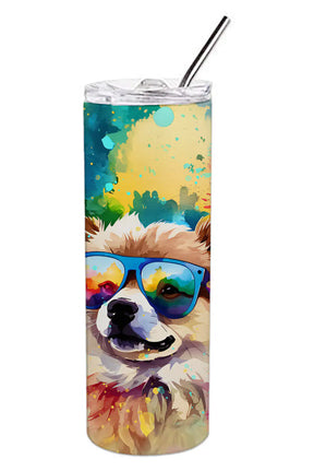 Pomeranian Hippie Dawg Stainless Steel Skinny Tumbler