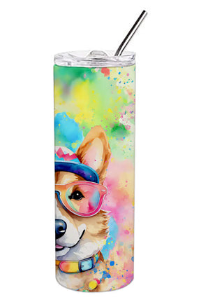 Corgi Hippie Dawg Stainless Steel Skinny Tumbler