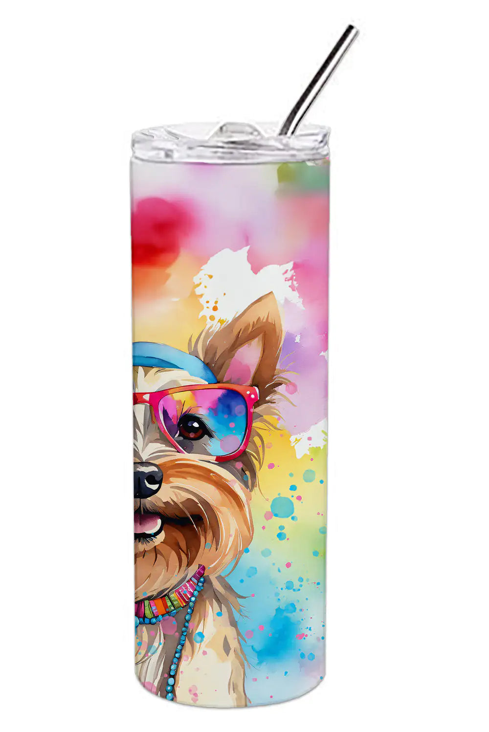 Yorkshire Terrier Hippie Dawg Stainless Steel Skinny Tumbler