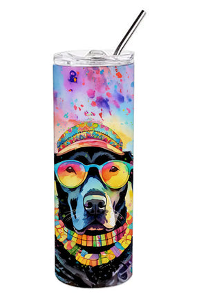 Black Labrador Hippie Dawg Stainless Steel Skinny Tumbler