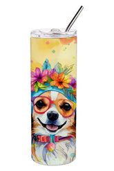 Chihuahua Hippie Dawg Stainless Steel Skinny Tumbler