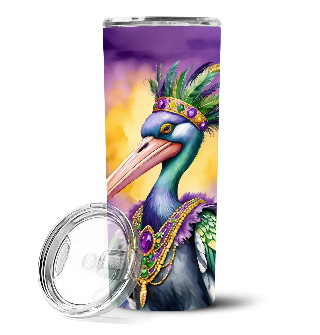 Pelican Mardi Gras Stainless Steel Skinny Tumbler