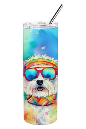 Bichon Frise Hippie Dawg Stainless Steel Skinny Tumbler