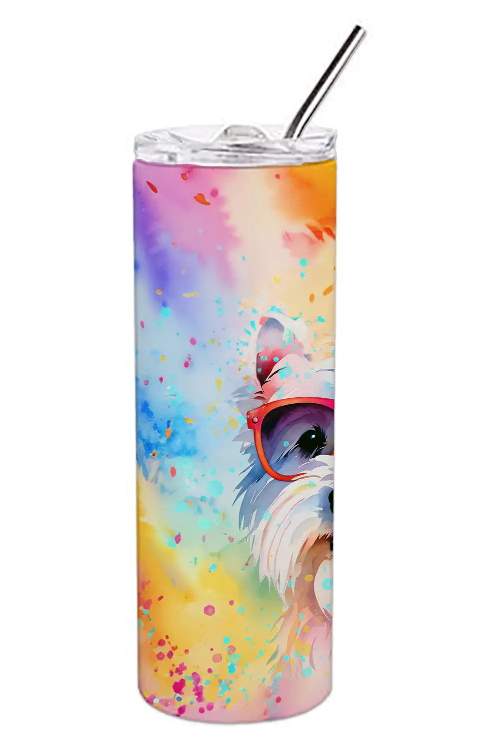 Westie Hippie Dawg Stainless Steel Skinny Tumbler