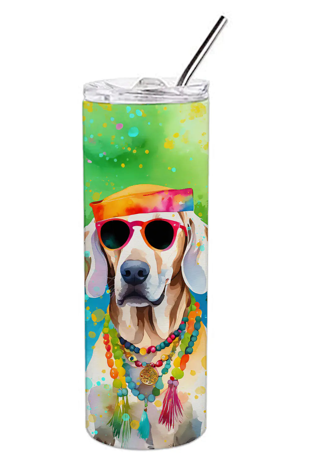 Weimaraner Hippie Dawg Stainless Steel Skinny Tumbler