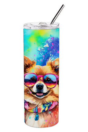 Pomeranian Hippie Dawg Stainless Steel Skinny Tumbler