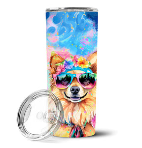 Pomeranian Hippie Dawg Stainless Steel Skinny Tumbler