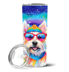 Westie Hippie Dawg Stainless Steel Skinny Tumbler