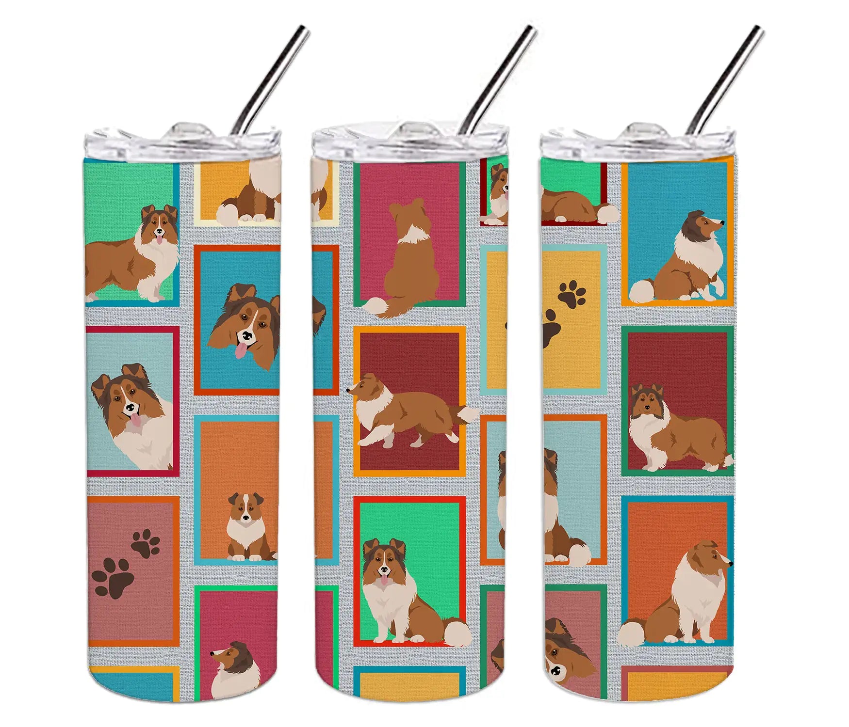 Lots of Sheltie Stainless Steel Skinny Tumbler