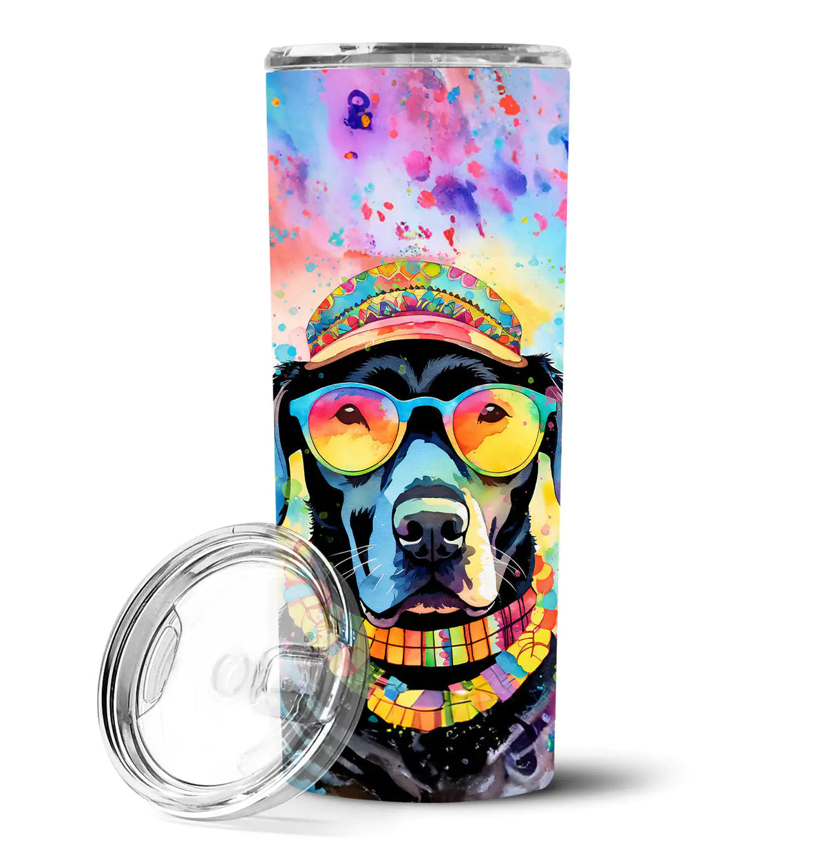 Black Labrador Hippie Dawg Stainless Steel Skinny Tumbler