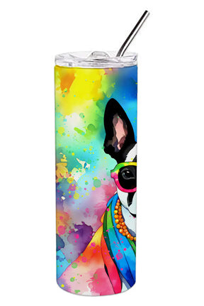 Boston Terrier Hippie Dawg Stainless Steel Skinny Tumbler