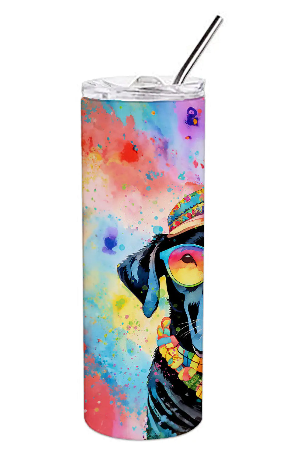 Black Labrador Hippie Dawg Stainless Steel Skinny Tumbler