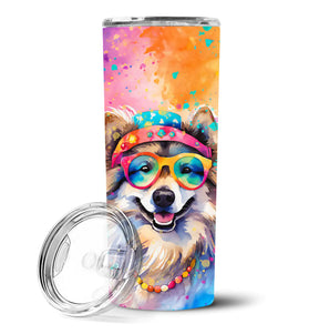 Keeshond Hippie Dawg Stainless Steel Skinny Tumbler