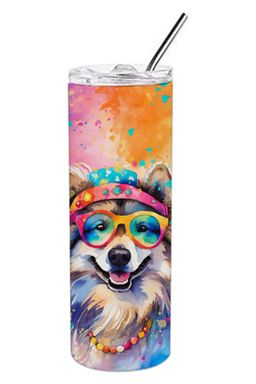 Keeshond Hippie Dawg Stainless Steel Skinny Tumbler