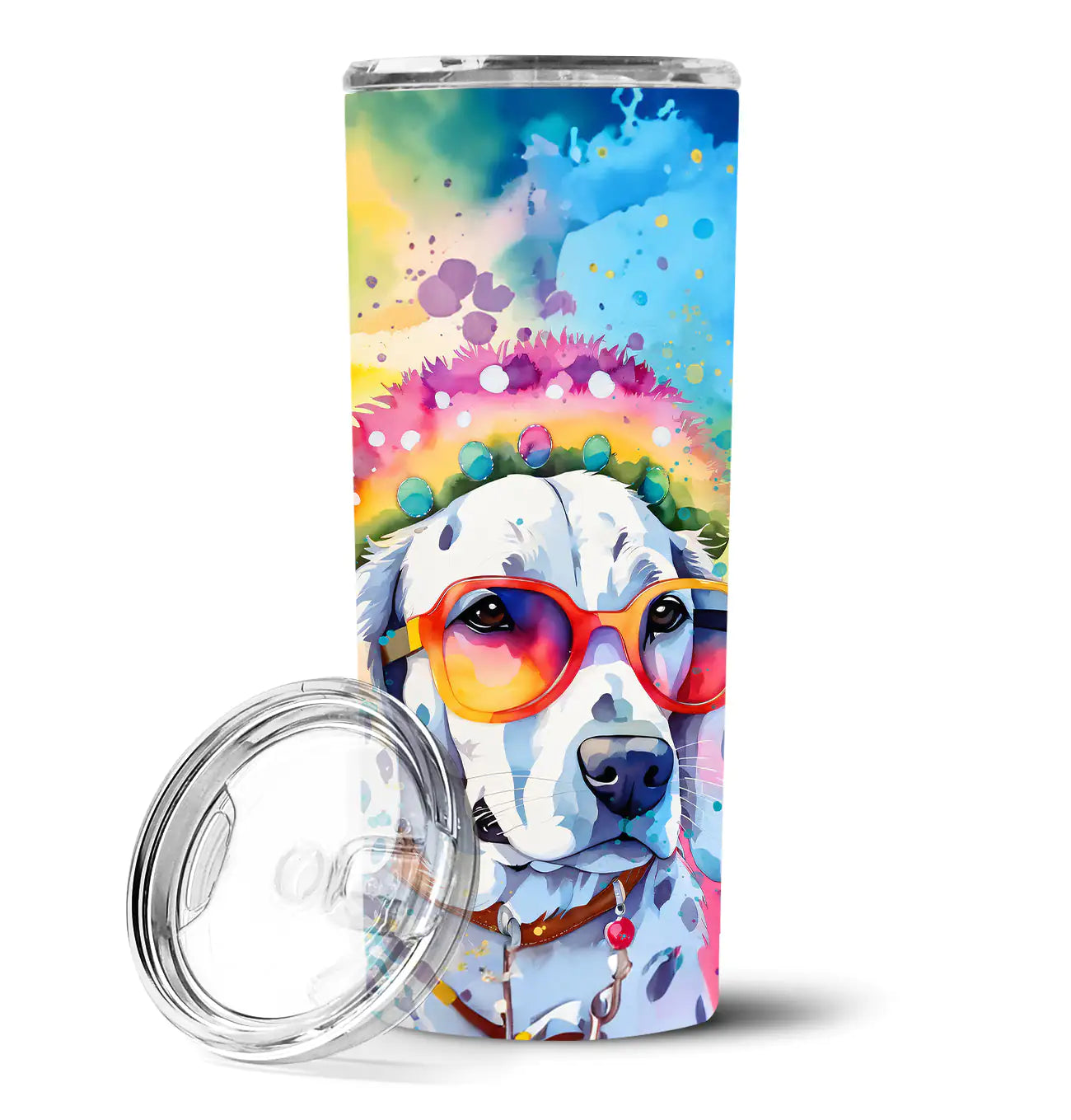 Dalmatian Hippie Dawg Stainless Steel Skinny Tumbler