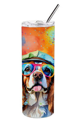 Cavalier Spaniel Hippie Dawg Stainless Steel Skinny Tumbler